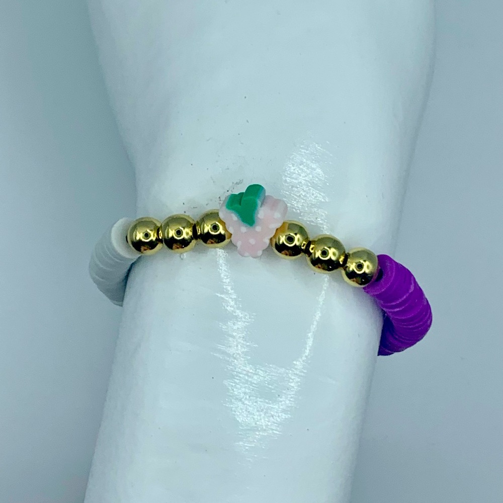 Clay bead bracelet “Grape Goodie”